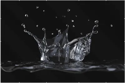 Produktbild von Wallario Wandbild Aufspritzendes Wasser, Größe: 61 x 91,5 cm, Poster mit rahmenlosen Bildhalter