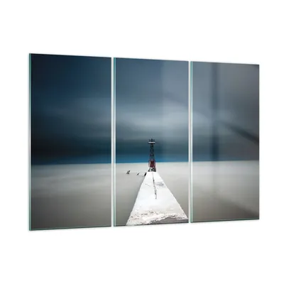 Produktbild von Bilder auf glas - 3 Teile - Turm Strand Himmel - 105x70cm - Glasbilder - Wandbilder - Bilder - zum Aufhängen bereit - Wanddekoration aus Glas - Glas Bilder - Wandbild auf Glas - GCE105x70-4988