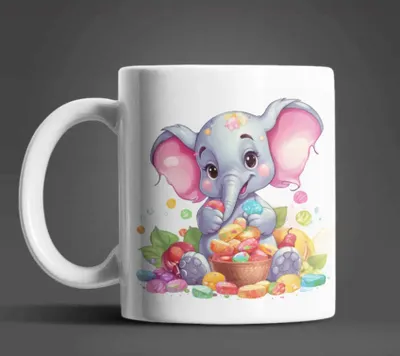 Produktbild von Süßer Elefant Kinder Teetasse Tasse Geschenkidee 330 ml