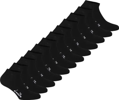 Produktbild von Diadora Uni Sneaker Socken, 12er Pack - Sportsocken, Mercerisierte Baumwolle, Logo, einfarbig Schwarz 35-38