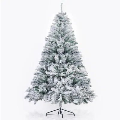 Obrázok produktu pre Vianočný stromček ZMH, umelý stromček, 210 cm, dekoratívny stromček, zelená farba, s motívmi snehových vločiek, vianočný stromček, dekorácia, jednoduchá montáž