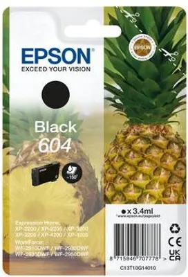 Zdjęcie produktu dla Epson 604, Czarny, 3,4 ml, 1 szt., Jednopak