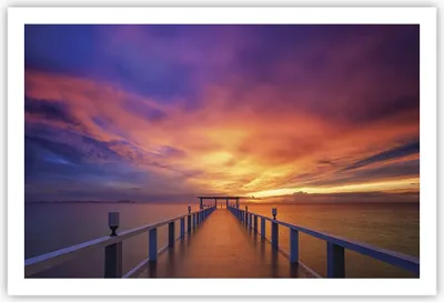 Produktbild von Poster - Poster ohne Rahmen - Himmel die Farben Pier - 91,5x61 cm - Wand Bild - Wanddeko - Wandbilder - Kunstposter - Wandposter - Bilder - Kunstdruck - Wanddekoration - Wandbild - P2XAA91x61-4202