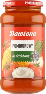 Zdjęcie produktu dla DAWTONA Sos Pomidorowy Ze Śmietaną Wysoka Jakość Dobry Skład 520g