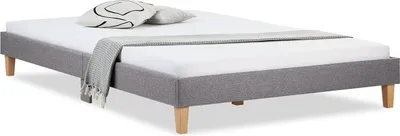 Produktbild von Homestyle4u Polsterbett 160x200 Futonbett Grau Doppelbett Bett Bettgestell mit Lattenrost