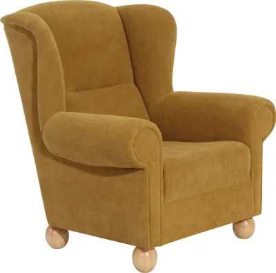 Produktbild von Max Winzer Ohrenbackensessel Monarch - Velourstoff mais - Maße: 93 x 87 x 100 cm