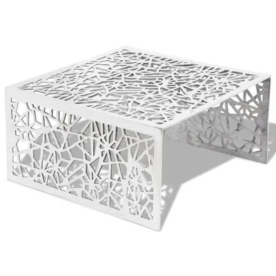 Produktbild von vidaXL Couchtisch Silbern Geometrisches Lochmuster Aluminium