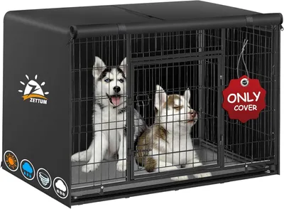 Produktbild von Nutztierzubehör Zettum 80 cm Hundebox-Abdeckung, wasserdichte und langlebige Hundeabdeckung, 600D Oxford-Gewebe, universelle Zwingerabdeckung (76 x 48