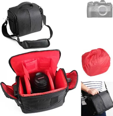 Produktbild von K-S-Trade Kompatibel mit Olympus OM System OM-1 Kameratasche Fototasche Schultertasche Zubehör Tasche einteilbare Trennwänden für Systemkamera,