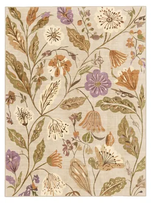 Produktbild von Waschbarer Teppich - Misty Flowers Creme