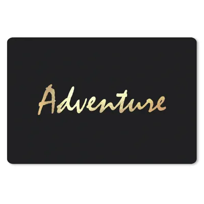 Produktbild von MuchoWow® Mauspad Mousepad Zitat - Abenteuer - Gold 27x18 cm - Mousepads - Maus Mat - Pad - Mausunterlage - Büroartikel - Desk Matten