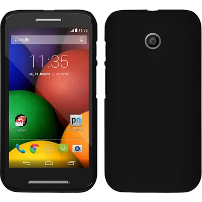 Produktbild von PhoneNatic Case kompatibel mit Motorola Moto E - Hülle schwarz gummiert Hard-case + 2 Schutzfolien