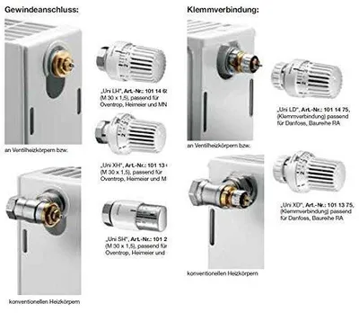 Produktbild von Oventrop Thermostat Uni XH mit Nullstellung, Gewinde M 30x1,5, weiß