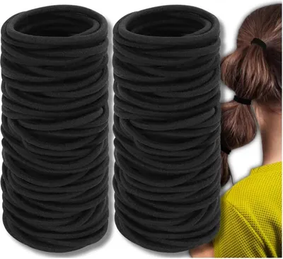 Immagine prodotto di 50 pezzi di elastici per capelli neri semplici