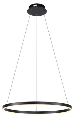 Obrázok produktu pre Závesné svietidlo LED, stmievateľné, kruhový dizajn, čierne, H 120 cm