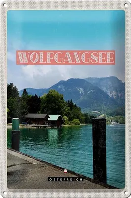 Produktbild von Blechschild Reise 20x30cm Wolfgangsee See Stadt Natur Urlaub