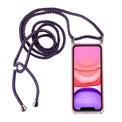 Image de Cordon pour Apple iPhone 11 Pro - Étui collier pour smartphone avec bandoulière - Lanière avec coque pour porter en bandoulière, couleur violet
