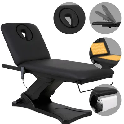 Produktbild von Habys Camilla ERGO 2 mit Heizung | elektrische Kosmetikliege Massageliege, Behandlungsliege | Höhenverstellbar Elektrisch | 182 x 68 cm | Schwarz