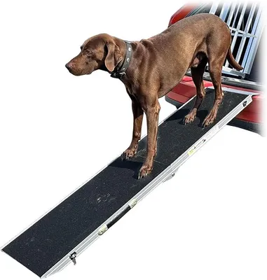 Imagen del producto de Rampa para perros, escalera para perros, ayuda para acceder al maletero del coche. Rampa plegable de aluminio. Disponible en diferentes longitudes. Capacidad de carga: hasta 150 kg