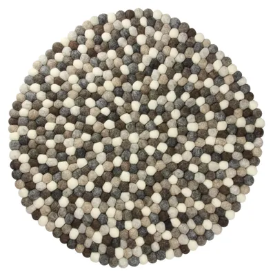 Produktbild von Filzuntersetzer - Filzmatte - Untersetzer - graubunt - Naturtöne - rund - ca. 60 cm