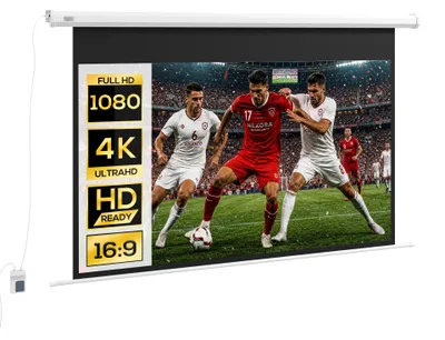 Productafbeelding van Projectiescherm, 16:9-formaat, afstandsbediening, 266 x 149 cm (120 inch), wit