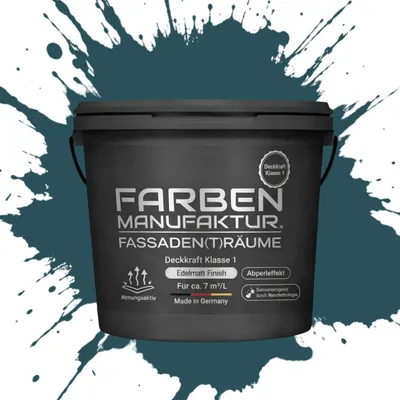 Produktbild von Farben Manufaktur Silikonharz-Fassadenfarbe – Ozeanblau RAL 5020 – 5 L