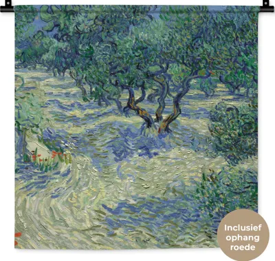 Produktbild von MuchoWow® Wandteppich Wandbehang Der Olivenhain - Vincent van Gogh 60x60 cm Tapisserie Dekoration Wandtuch - Dekorationen - Wand Decke