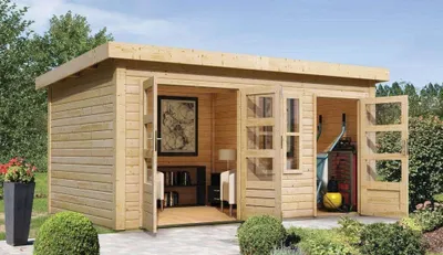 Productafbeelding van Woodfeeling tuinhuis Schönbuch, 2 exemplaren, onbehandeld hout; artikelnummer 69880