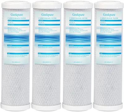 Obrázok produktu pre Sada 4 kusov uhlíkových filtrov – 2,5" x 10" na filtráciu vody