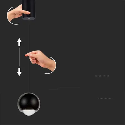 Immagine prodotto di Lampada a sospensione a sfera nera LED 3000K V-TAC VT-7508-10341