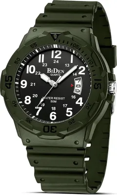 Produktbild von Stylische Herrenuhr mit Quarzwerk, 50m wasserdicht kratzfestem Mineralglas, leuchtenden Zeigern atmungsaktivem Kunststoffarmband und Kalenderfunktion.