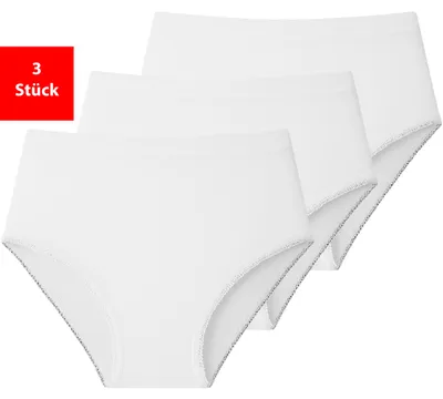 Produktbild von Taillenslip Damen Slip im 3 - 6er Pack Baumwolle Unterhose Schlüpfer Maxislip - Weiß 36/38 3er