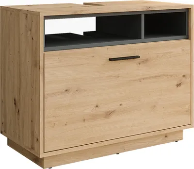 Immagine prodotto di Mobiletto Vicco Beatrice Rovere artigianale/antracite 80 x 64 cm con cassetto, Model 54888