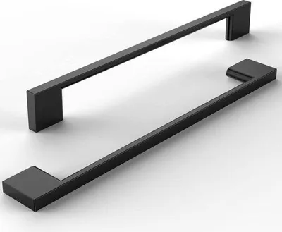 Produktbild von 5 matte schwarze Griffe 192mm Abstand Edelstahl