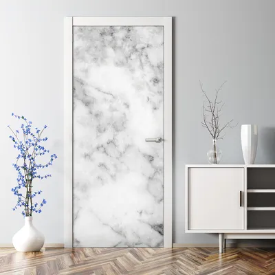 Produktbild von Dekorative Türtapete selbstklebend Klebefolie Türposter Türaufkleber Marmor weiß 85 x 200 cm