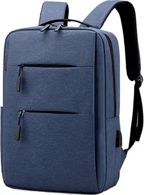 Produktbild von ASKSA Laptop Rucksack 15,6 Zoll Schulrucksack mit USB Ladeanschluss Rucksäcke für Herren & Damen Teenager, Blau
