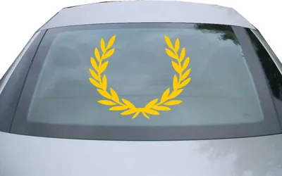 Produktbild von Indigos UG - Aufkleber Heckscheibe & Motorklappe DE6951 - gold - 600x490 mm - Lorbeerkranz Siegerkranz - Auto Scheiben Fenster Heckklappe Tuning Racing JDM - Die cut