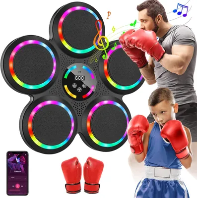 Produktbild von Musik-Boxmaschine, Musikboxmaschine, Bluetooth-Musik-Boxmaschine,  9 Geschwindigkeitsmodi, 9 Trainingsmodi, mit 2 Paar Boxhandschuhen