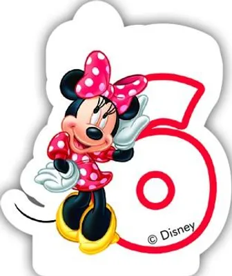 Image de Bougies d'anniversaire numérotées Minnie Mouse No.6