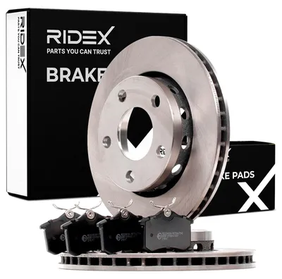 Produktbild von RIDEX Bremsenset Hinten Bremsscheiben Beläge Satz für VW PASSAT Variant (3B6) 256mm