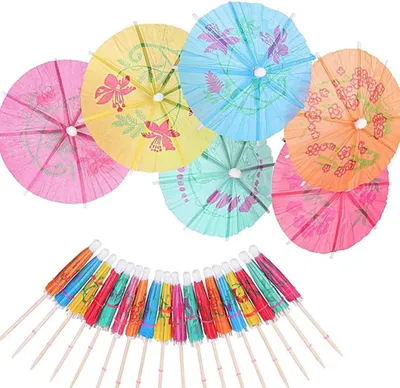 Imagen del producto de Sombrillas de papel para cócteles - 50 unidades - Decoración festiva para bebidas - Ideal para fiestas y bares