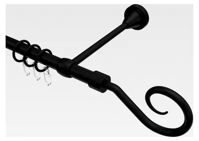 Produktbild von Gardinenstange aus Metall Schwarz 16 mm Ø, 160 cm