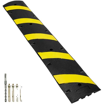 Productafbeelding van VEVOR 2-kanaals kabelbeschermingsbrug, kabelbrug van rubber, slangenbrug, 183 x 30 x 4,5 cm. Overrijdbare bescherming, draagvermogen 10000 kg (per as). Kabelbrug met antislipontwerp, ideaal voor parkeerplaatsen