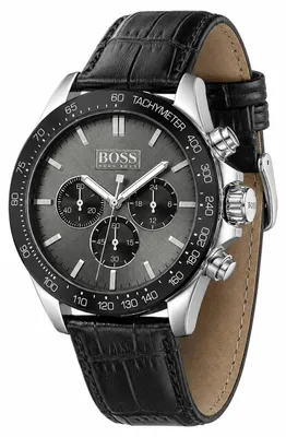 Produktbild von Herrenuhr Hugo Boss Ikon 1513177, Echtes Leder, Chronograph, Schwarz