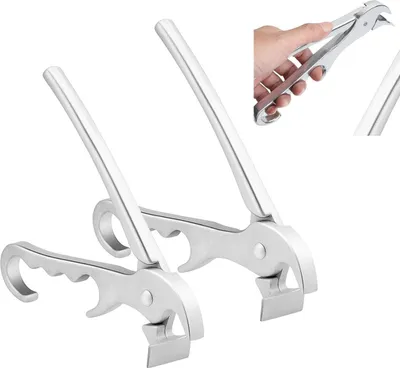 Produktbild von Backblech Greifer 2 Stück,19 cm, langlebiger Alu-Pfannengreifer für Ofen & Mikrowelle