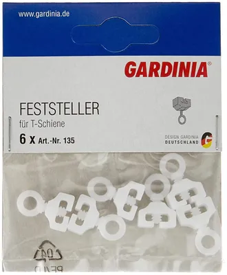 Obrázok produktu pre T-držiak, ABS, 6 kusov na závesové koľajnice
