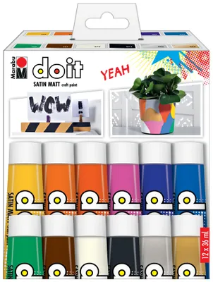 Produktbild von Marabu Acrylfarben-Set DO IT Craft Paint 12 x 36 ml