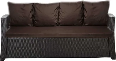 Image de Coussins pour canapé de jardin-Marron|Assise 180x60x7, dossier 4*56x50|Assise pour 4 personnes| siège extérieur| siège extérieur| coussin extérieur en rotin pour canapé