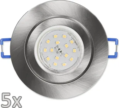 Produktbild von Einbauleuchten-Set McShine 5xRahmen 5xLED-Strahler GU10 5W 500lm Edelstahl