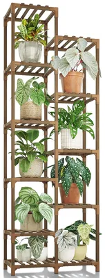 Produktbild von Pflanzenständer für drinnen und draußen, hohe Pflanzenleiter, Blumenständer für draußen, Pflanzenständer für Terrasse, Balkon, Gartendekoration